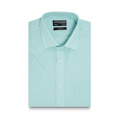 The Collection Big and tall light green short sleeved regular fit shirt